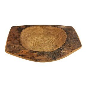 Rustic Wooden Bowl Rough Cut 12"x9"x2.5" Diy/Craft Project Or Decor Piece